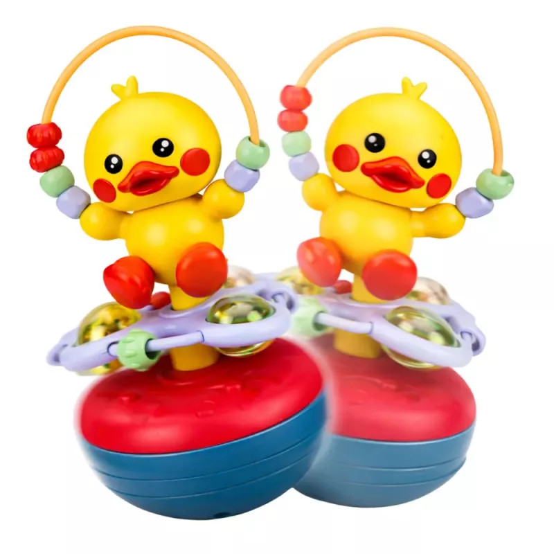 LEAN TOYS Wanka Stovintis Antis Mokomasis Interaktyvus Garsinis Barškutis Geltonas