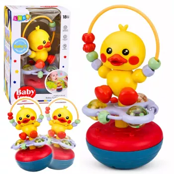LEAN TOYS Wanka Stovintis Antis Mokomasis Interaktyvus Garsinis Barškutis Geltonas