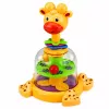 LEAN TOYS Interaktyvi žirafos suktukas su besisukančiais kamuoliukais kūdikiams