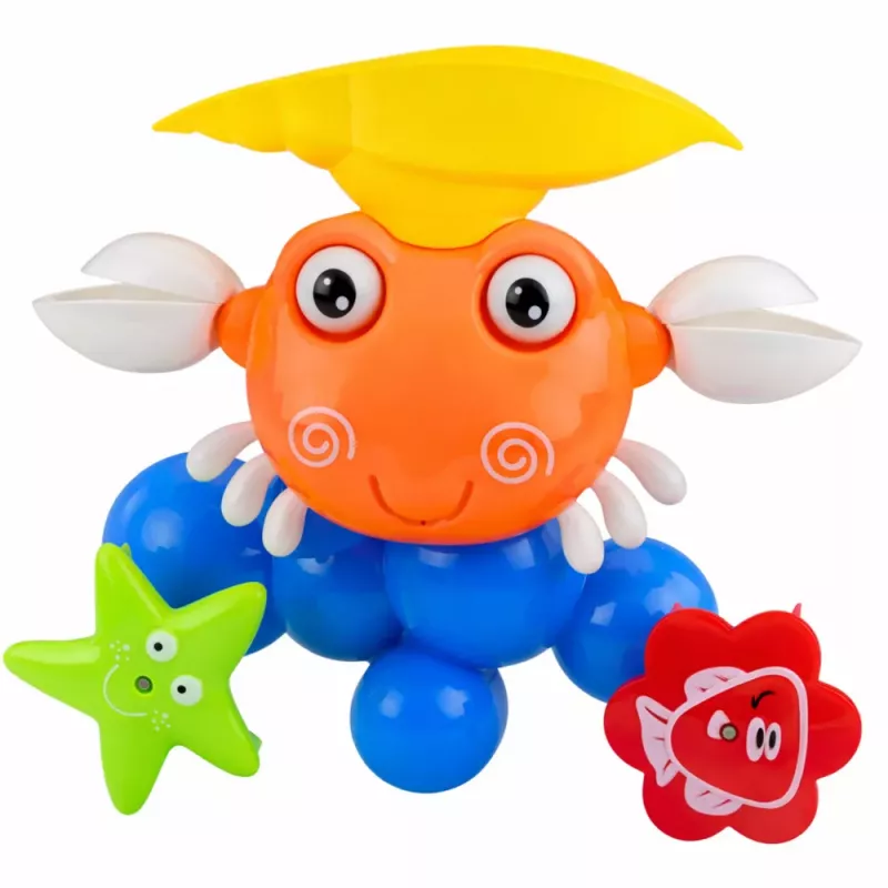 LEAN TOYS Crab Bath Set Fountain Interactive Toy with Suction Cups