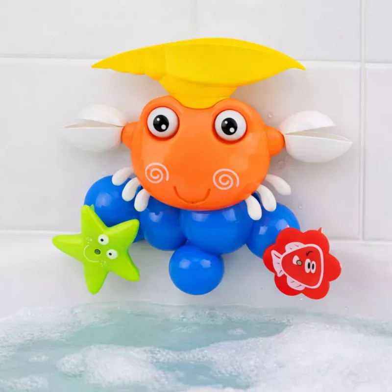 LEAN TOYS Crab Bath Set Fountain Interactive Toy with Suction Cups