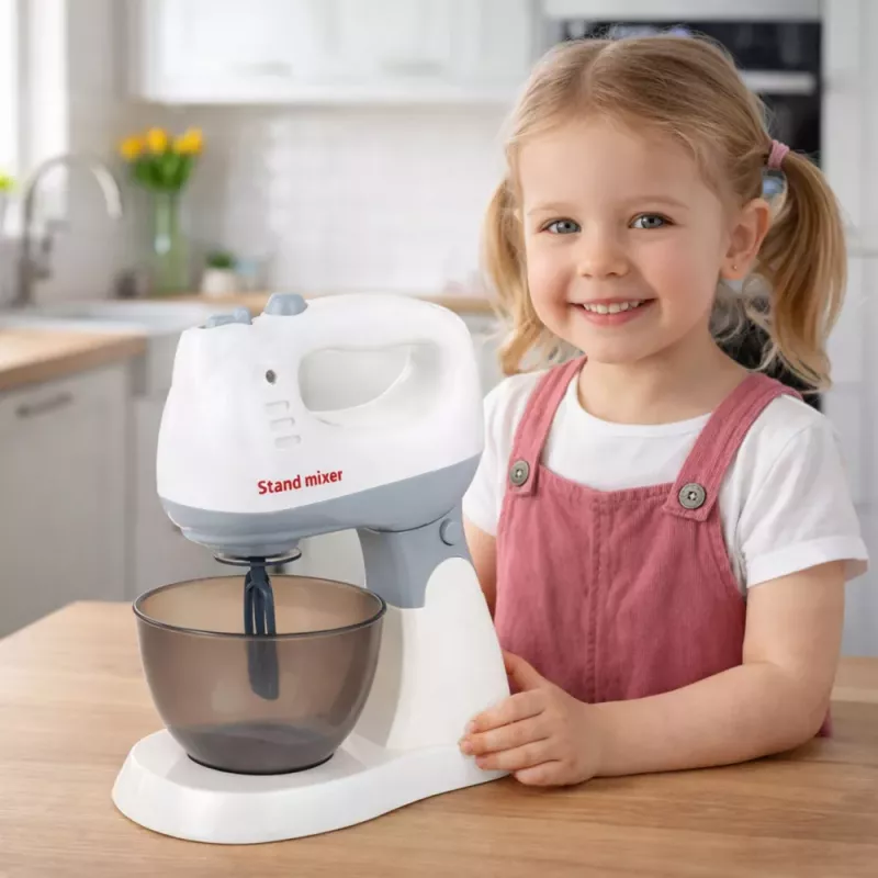 LEAN TOYS Vaikų virtuvės robotas su stovu ir dubeniu, šviesomis ir garsais