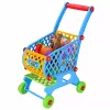 LEAN TOYS Didelis prekių krepšelis vaikams su bakalėjomis mėlynas 52cm 46 vnt.