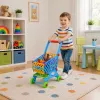 LEAN TOYS Didelis prekių krepšelis vaikams su bakalėjomis mėlynas 52cm 46 vnt.