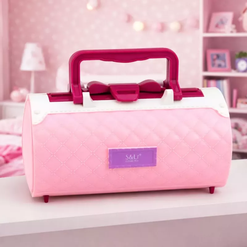 LEAN TOYS Grožio rinkinys makiažui ir nagams – kosmetika, šešėliai, nagų lakai, dėklas