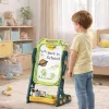 LEAN TOYS Dvipusė magnetinė kreidos lenta, sauso trynimo, žalia, 52 vnt.