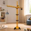 LEAN TOYS Nuotolinio valdymo statybinis kranas RC laidinis 360° sukimasis 71 cm