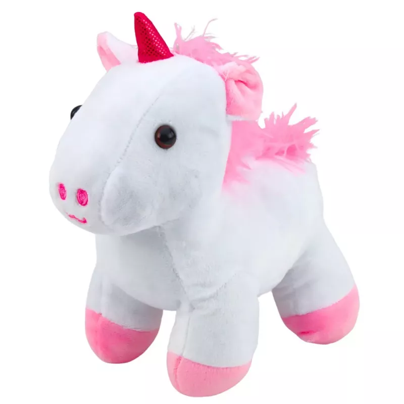 LEAN TOYS Minkštas žaislas Vienaragis maišelyje, Baltas, 25 cm