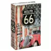 LEAN TOYS Knyga-seifas su raktu Maža pinigų dėžutė Route 66 Didelė