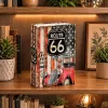 LEAN TOYS Knyga-seifas su raktu Maža pinigų dėžutė Route 66 Didelė