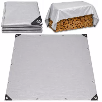 LEAN Brezentas Vandeniui Atsparus Sustiprintas Apsauginis Nuo Lietaus Folija Pilka 2x4 M