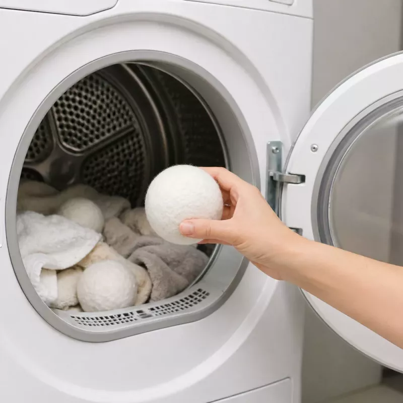 LEAN Natural Wool Tumble Dryer Balls Hypoallergenic White 7cm 6vnt.