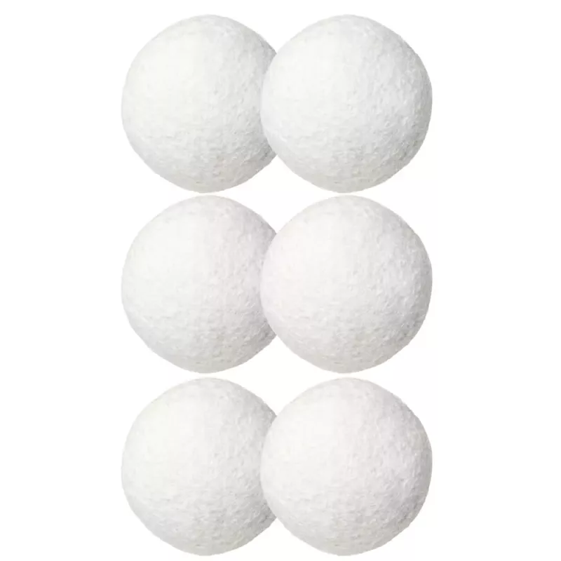 LEAN Natural Wool Tumble Dryer Balls Hypoallergenic White 7cm 6vnt.