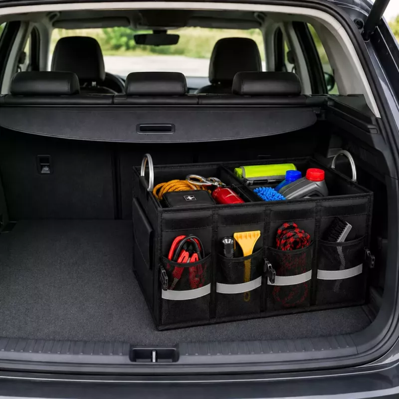 LEAN Large Foldable Car Organizer Trunk Bag Black 50L