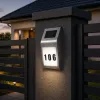 LEAN Solar LED sieninis šviestuvas su namo numerio apšvietimu, nerūdijantis plienas