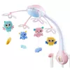 LEAN TOYS Crib Carousel Projector 2 in 1 Melodies Animal Sounds Remote Control Pink