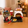 LEAN TOYS Pizzeria rinkinys su picos krosnele, kavos aparatu ir aksesuarais