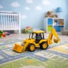 LEAN TOYS Statybinis ekskavatorius krautuvas buldozeris su pavara, šviesomis, garsais - geltonas