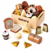 LEAN TOYS Medinis mini kepyklėlės rinkinys su duona su Velcro dėžutėje, 10 vnt.