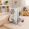 LEAN TOYS Minkštas sensorinis knygelė su ošiančiu ir cypiančiu drambliu, pilka
