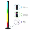 LEAN RGB LED kampinė grindinė lempa su muzikos režimu, nuotolinio valdymo pulteliu ir programėle, 90 cm