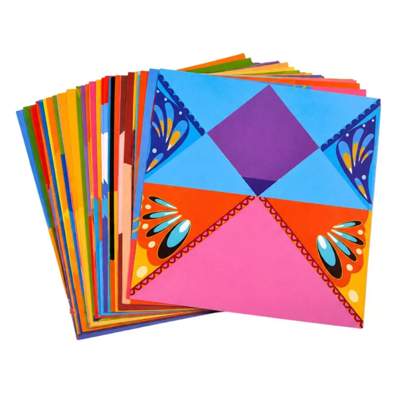 LEAN Origami rinkinys su spalvotu popieriumi ir instrukcijų knygele, 100 lapų
