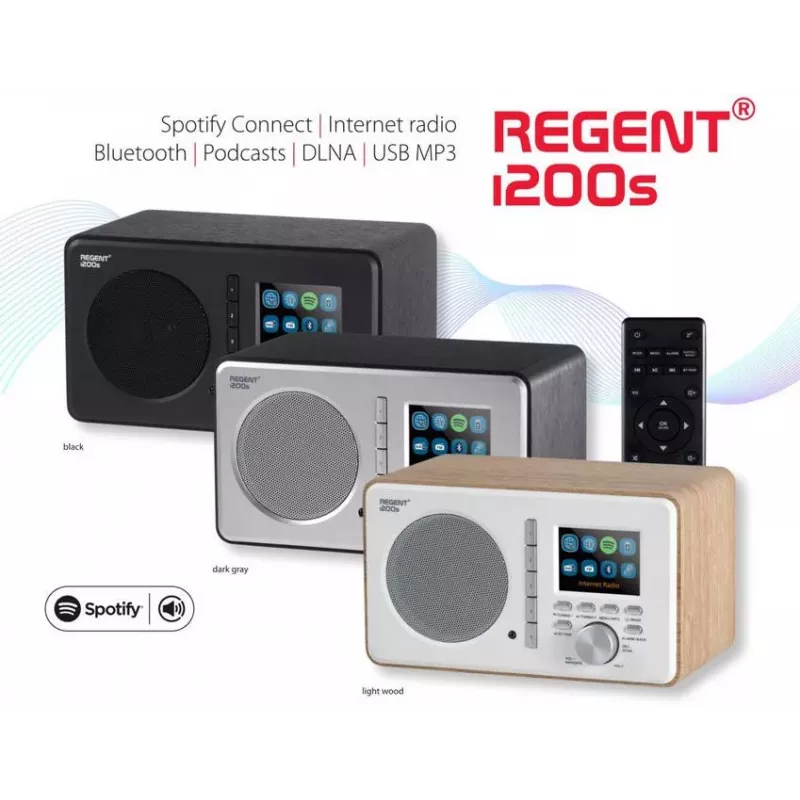 Ferguson Regent i200s internetinis radijas su FM/DAB+/Spotify Connect, juodas