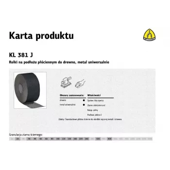 KINDERKRAFT ALOTEX B KL381J Abrasive Roll, P120, 150mm x 50m, Brown