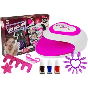 LEAN TOYS vaikiškų nagų lako rinkinys + nagų lempa
