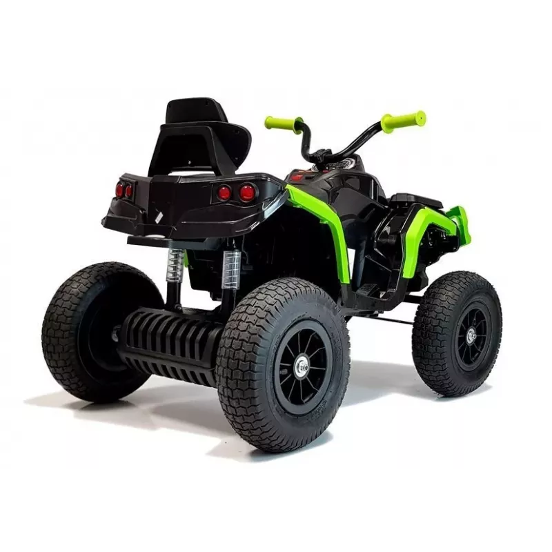 Quad BDM0906 elektrinis vaikiškas keturratis su pripučiamais ratais, LED šviesomis, MP3, juodas