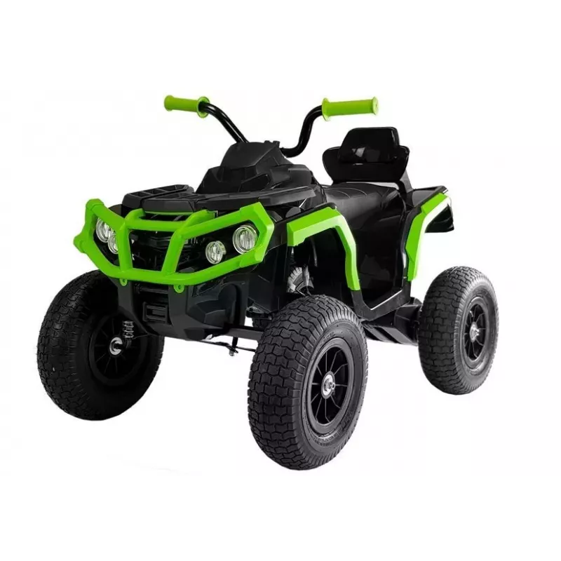 Quad BDM0906 elektrinis vaikiškas keturratis su pripučiamais ratais, LED šviesomis, MP3, juodas