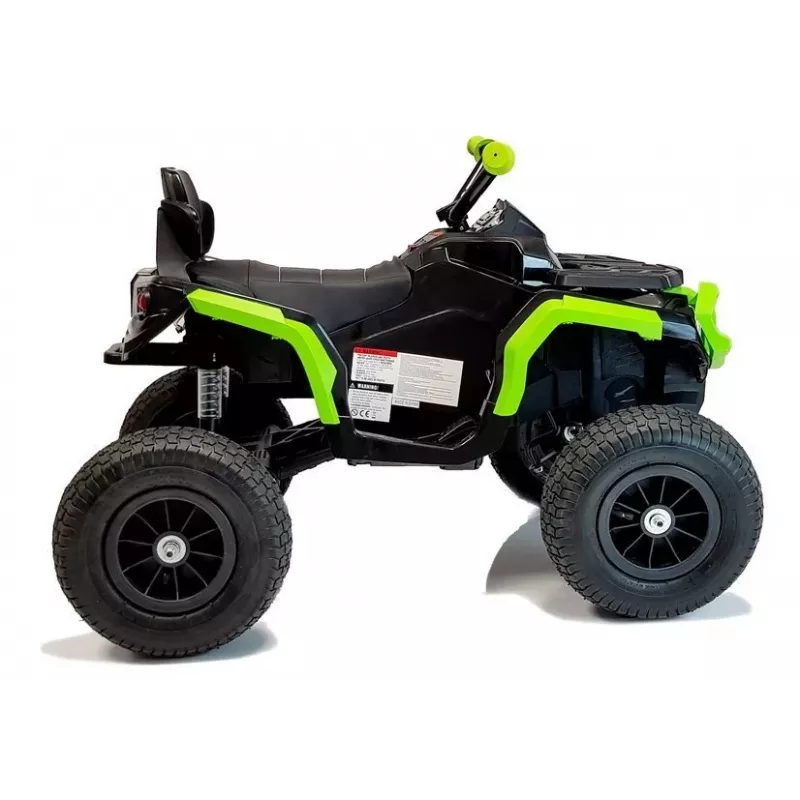 Quad BDM0906 elektrinis vaikiškas keturratis su pripučiamais ratais, LED šviesomis, MP3, juodas