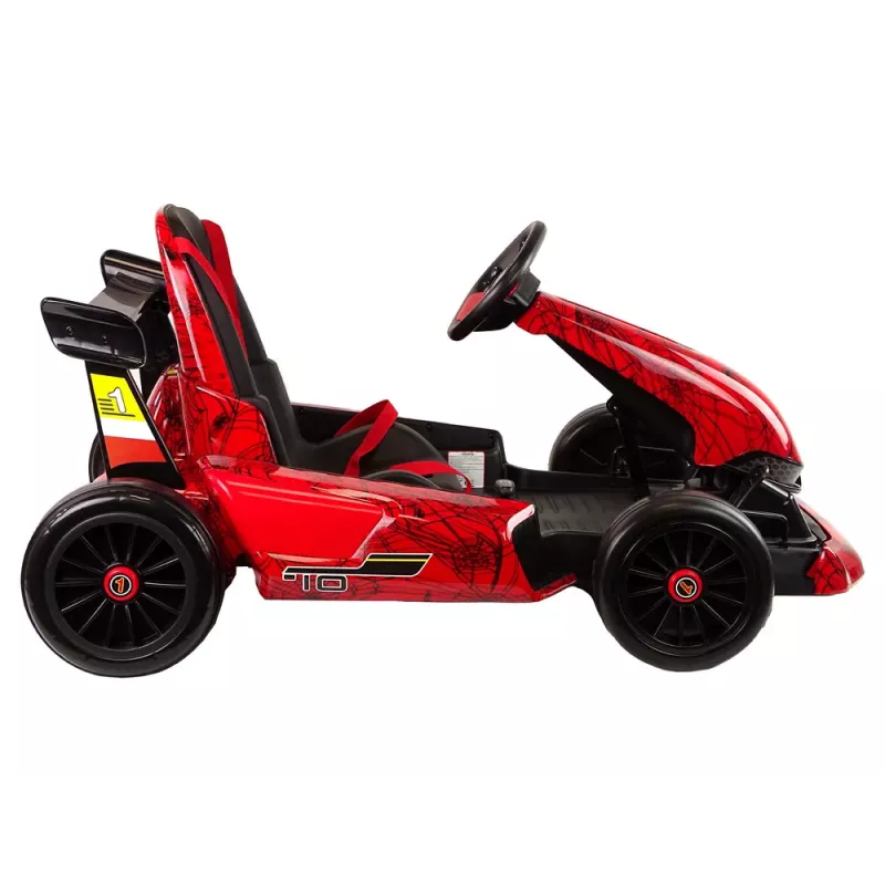 LEAN CARS XMX619 Raudonai dažytas vorinis baterijinis go-kartas