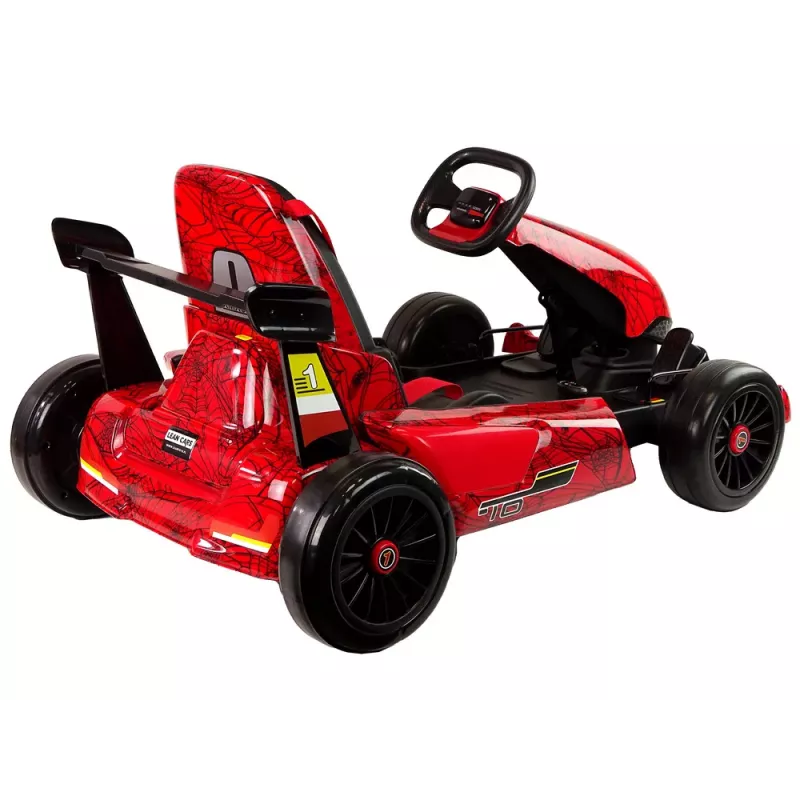 LEAN CARS XMX619 Raudonai dažytas vorinis baterijinis go-kartas