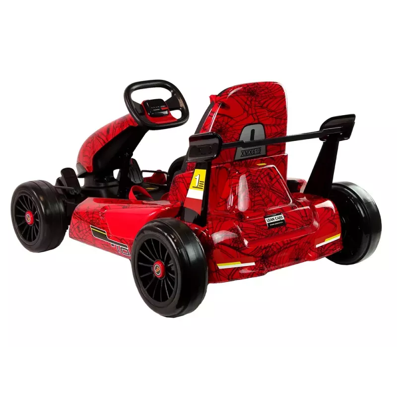 LEAN CARS XMX619 Raudonai dažytas vorinis baterijinis go-kartas