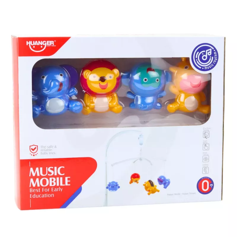 LEAN TOYS Crib Carousel Animals Lion Elephant Giraffe Sound