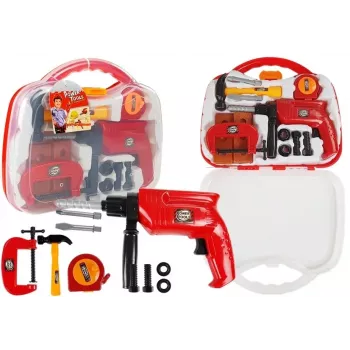 LEAN TOYS Įrankių rinkinys dėkle Gręžtuvas Atsuktuvai Plaktukas