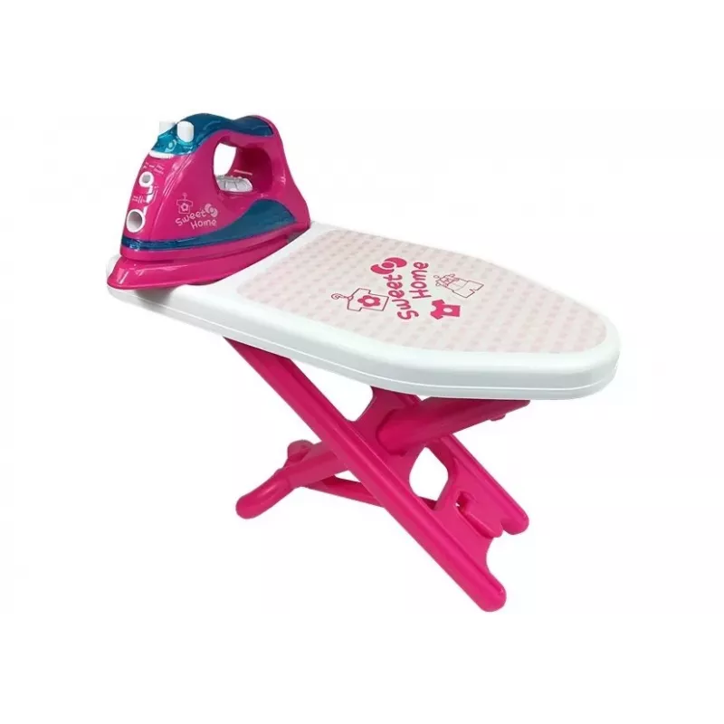 ROWE Pink Toy Ironing Set with Ironing Board and Hangers