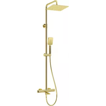 DEANTE Rain Shower with Thermostatic Bathtub Faucet - Arnika Nero, Matte Black