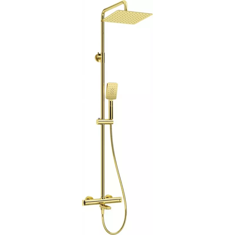 DEANTE Rain Shower with Thermostatic Bathtub Faucet - Arnika Nero, Matte Black