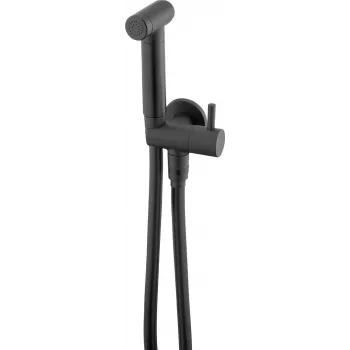 DEANTE Point Bidet rinkinys su kampine jungtimi - laikiklis, chromuotas, 150 cm žarna
