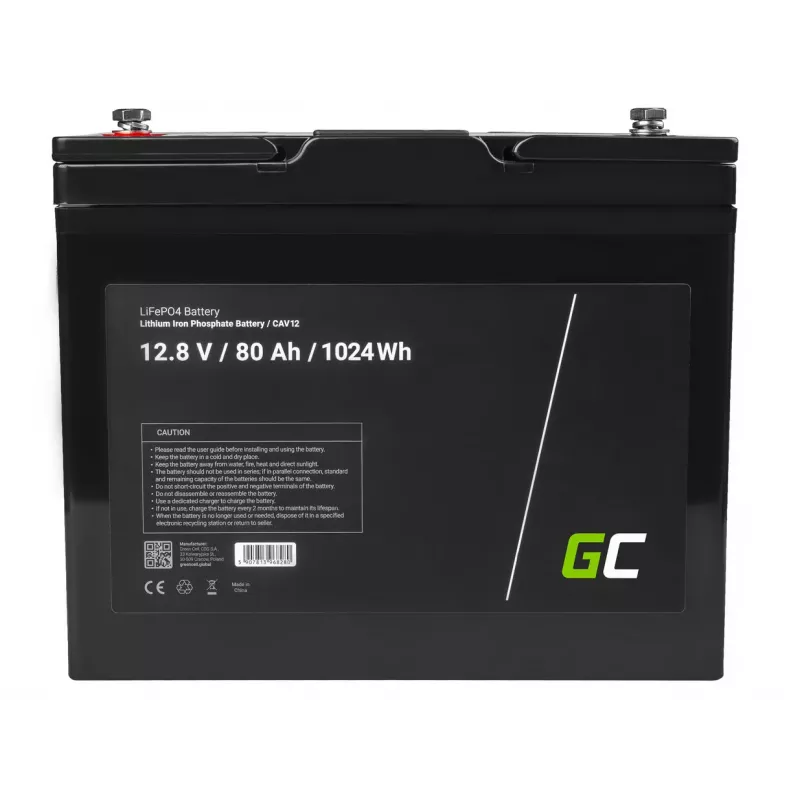 Greencell LiFePO4 akumuliatorius fotovoltiniams kemperiams ir valtims 12V 12.8V 80Ah