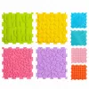 LEAN TOYS Sensorinis silikoninis dėlionės kilimėlis Sensorinis takelis Spalvotas 25 cm 12 vnt.