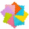 LEAN TOYS Sensorinis silikoninis dėlionės kilimėlis Sensorinis takelis Spalvotas 25 cm 12 vnt.