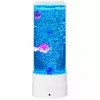 LEAN Dekoratyvinė naktinė lemputė LED RGB Akvariumas su žuvimis 16 spalvų USB Balta