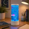 LEAN Dekoratyvinė naktinė lemputė LED RGB Akvariumas su žuvimis 16 spalvų USB Balta