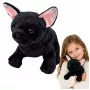 LEAN TOYS Minkštas žaislas Prancūzų buldogas Juodas 22 cm