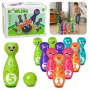 LEAN TOYS Bowling with Smiley Faces Educational Game for Children Skill Sports 10 pcs.
