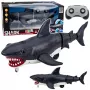 LEAN TOYS RC Shark Remote Controlled Rides, Moves Tail, Lights, Smoke Effect, Black