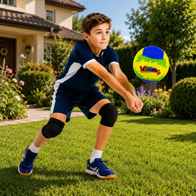 LEAN TOYS Volleyball Training Ball, Yellow and Blue, 22cm, Size 5